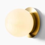 Mid-Century Modern Globe Wall Sconce, Brass Frosted Glass Wall Lamp for Bathroom, Bedroom, Living Room - Image 5