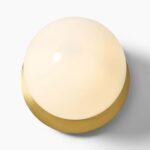 Mid-Century Modern Globe Wall Sconce, Brass Frosted Glass Wall Lamp for Bathroom, Bedroom, Living Room - Image 7