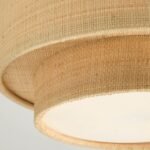 Boho Rattan Flush Mount Ceiling Light, 2-Tier Raffia Woven Ceiling Lamp for Bedroom, Entryway, Mid-Century - Image 4