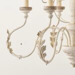 French Country Distressed Wood Chandelier, 6-Light Vintage Candle Chandelier for Living Room, Dining Room - Image 6