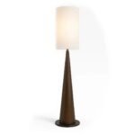 Vintage Solid Wood Floor Lamp, Mid-Century Modern Tall Standing Lamp with Linen Shade for Living Room, Bedroom, Study, Hotel Lobby - Image 6