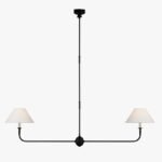 French Retro Long Linear Chandelier, Vintage Designer Dining Room Pendant Light, Mid-Century Modern Island Light for Kitchen, Living Room