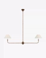 French Retro Long Linear Chandelier, Vintage Designer Dining Room Pendant Light, Mid-Century Modern Island Light for Kitchen, Living Room - Image 8