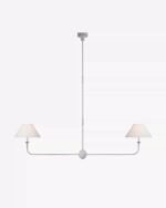 French Retro Long Linear Chandelier, Vintage Designer Dining Room Pendant Light, Mid-Century Modern Island Light for Kitchen, Living Room - Image 7