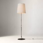 American Minimalist Designer Metal Floor Lamp, Modern Luxury Fabric Shade Standing Lamp for Living Room, Bedroom