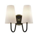 American Retro Luxury Wall Sconce, 1-Light/2-Light Modern Fabric Shade Wall Lamp for Living Room, Bedroom, Dining Room, - Image 5
